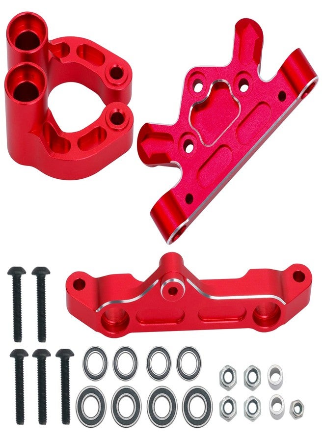 POLANTA Steering Assembly Aluminum Alloy Steering Top Plate&Steering Bellcrank for Arrma 1/5 Kraton 8S Outcast 8S EXB，Replace ARA320474 ARA340153 (Red&Silver) - Image 2